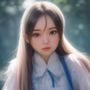 萝莉社资深编辑 Mika 喵的工作照，扎着双马尾的年轻女性，正在电脑前认真撰写动漫解读文章，桌上摆放着手办